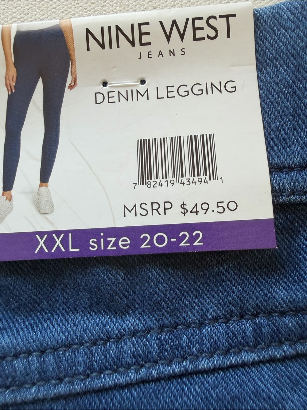 NWT Women's Nine West Women's Dark Blue Pull-On Jeggings Size 2XL 20-22 (D2) - Picture 10 of 10